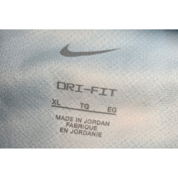 Nike Dri Fit Kids XL Shirt Blue White Print Short Sleeve - Picture 4 of 6